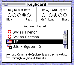 Keyboard control panel